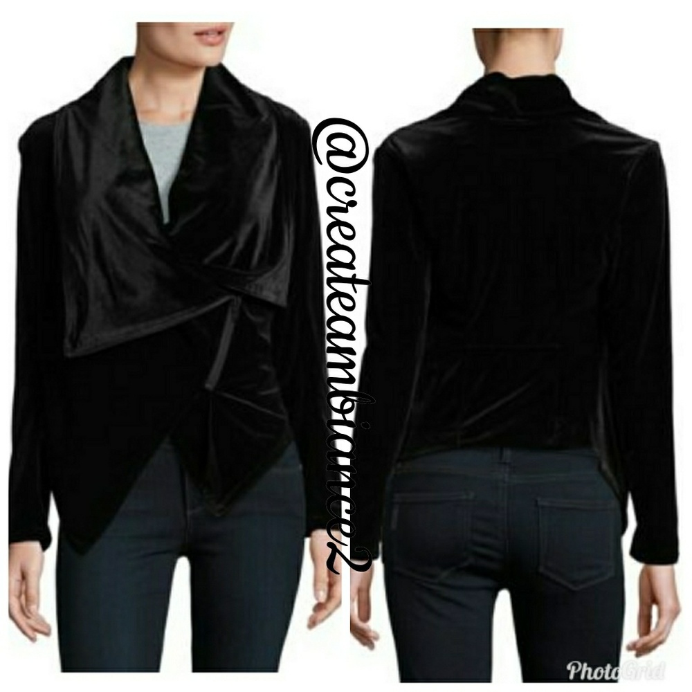 Blank NYC Crushed Velvet Asymmetrical Jacket - Picture 2 of 6
